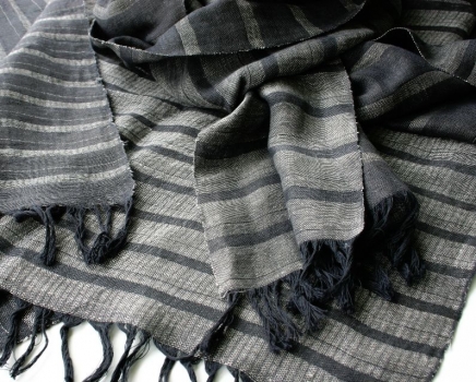 Striped doublecloth scarves