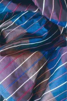 Multicoloured ribbed silk