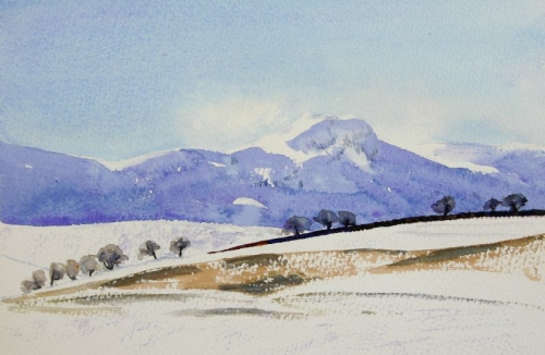 'Campsie fells in snow'