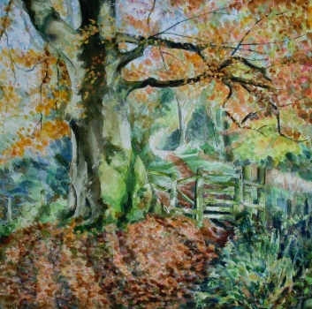 'Big Tree, Little Gate, Autumn'