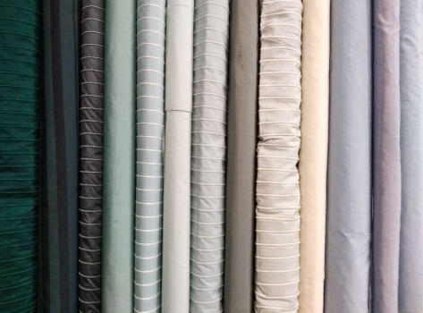 Various fabrics on rolls