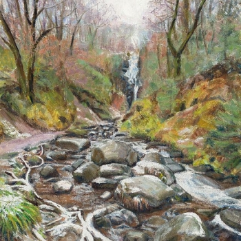 'Winter Waterfall, near Aberfoyle'